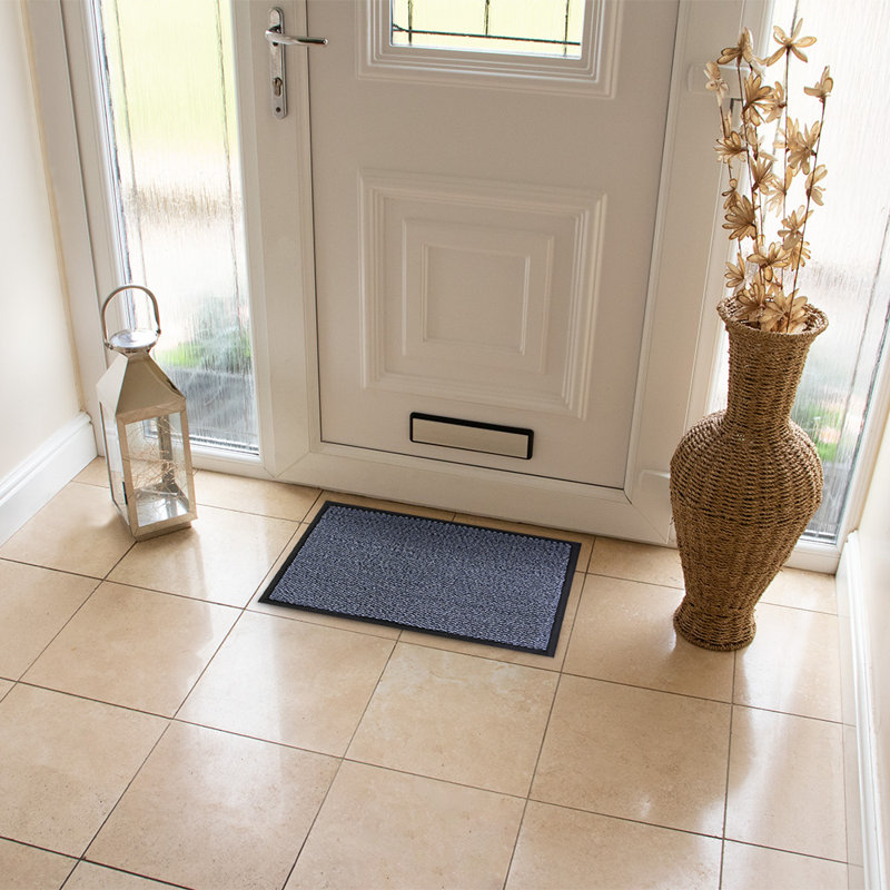 Non-Slip Indoor Doormat, Rectangle 40 x 60cm, Blue