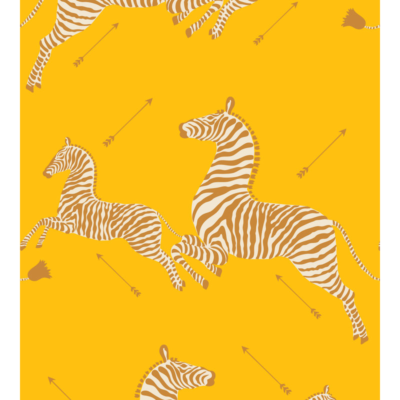 Zebras Animal Print Wallpaper Double Roll, Zanzibar Gold