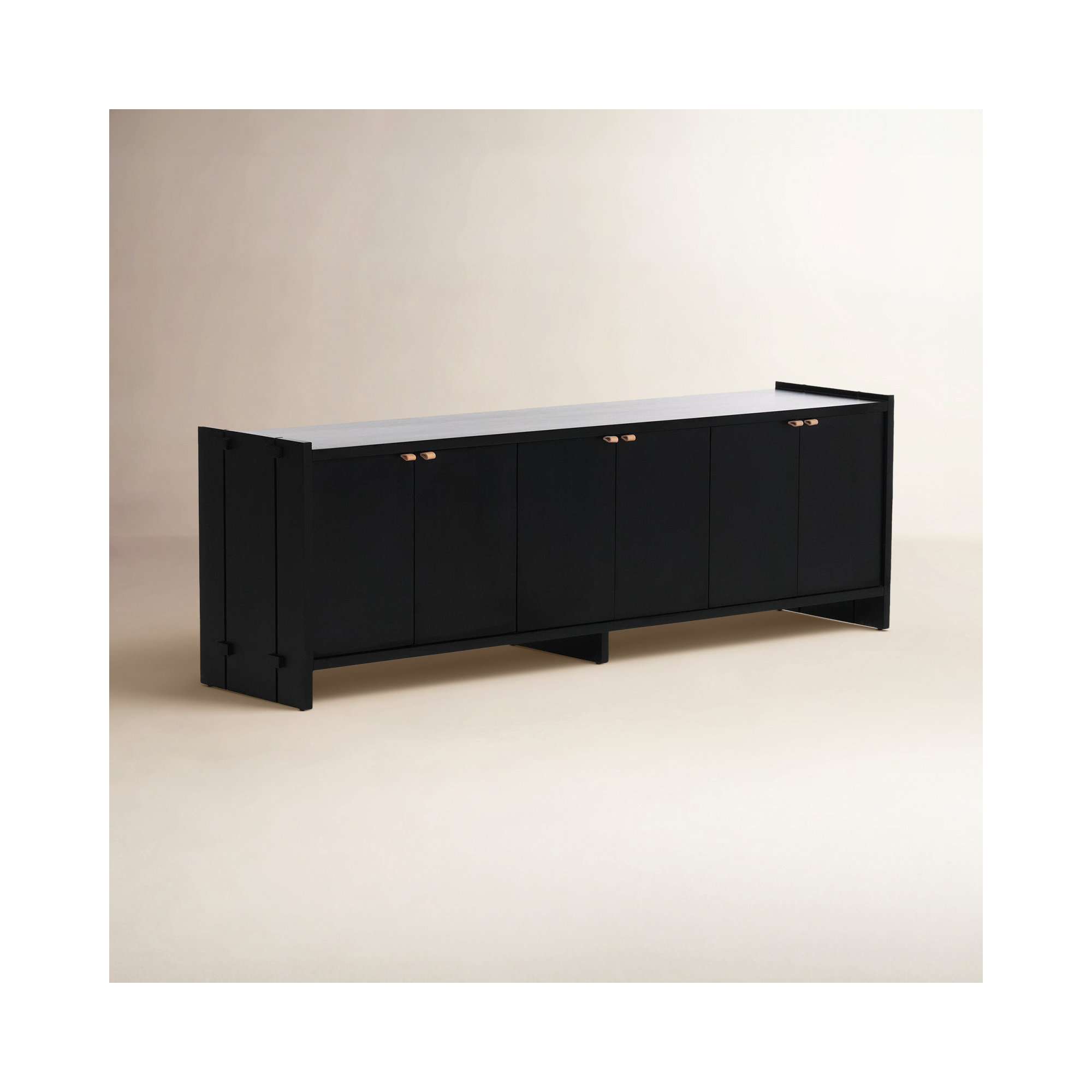 Handa 78'' Media Console, Black Wash Poplar