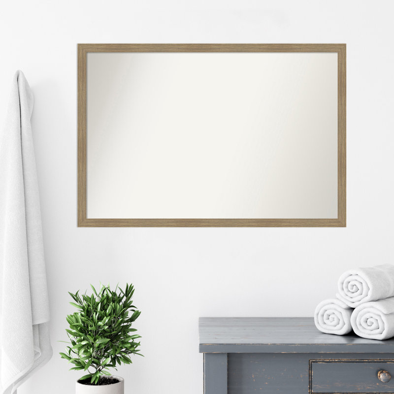 Miroir mural Jisu, Rectangle, 26 po x 38 po, Brun