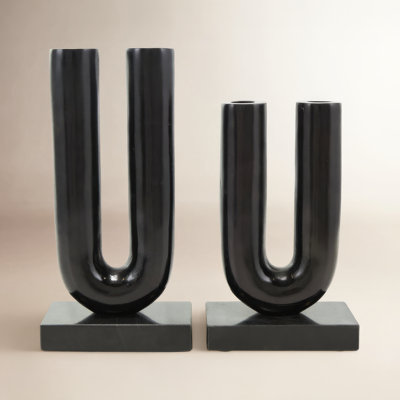 Newfields Genuine Marble Candlestick Holder