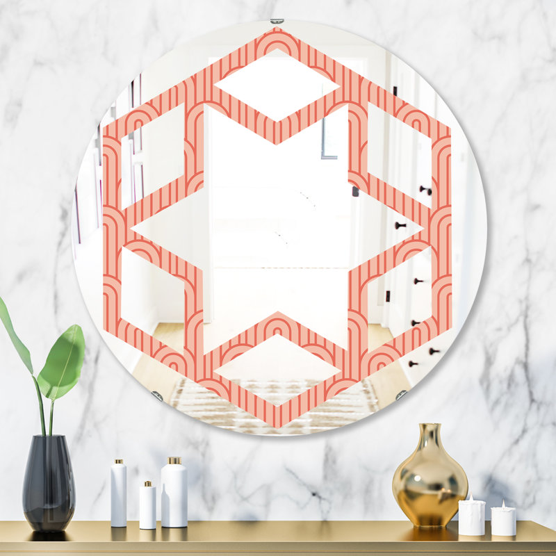 Miroir mural hexagonal en étoile art déco vague ii, 23,6 po x 23,6 po