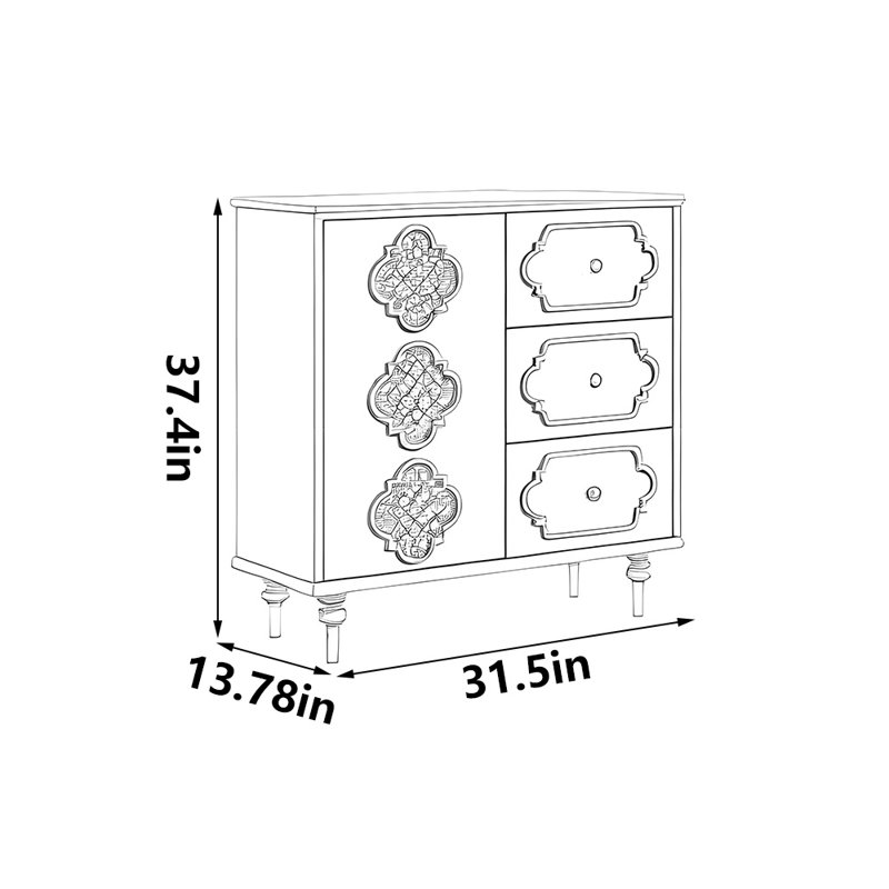 French style fashionable storage shoe cabinet, Black
