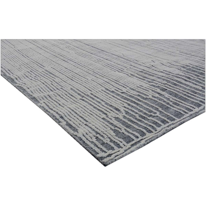 Moroccan Wool Area Rug, Rectangle 6' x 9', No Pattern and Not Solid Color