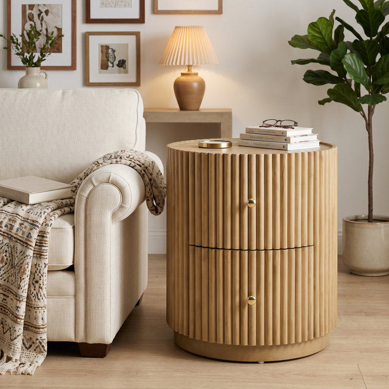 Table de chevet Elbridge Modern Mid-Century, Natural