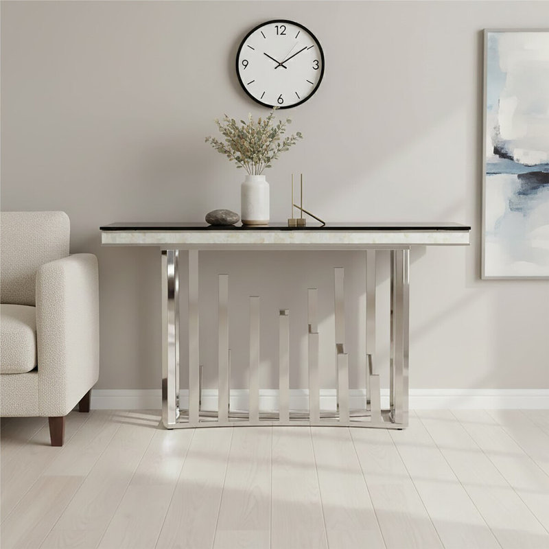 150cm Glass Top Console Table