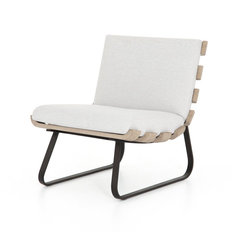 Dimitri Outdoor Armless Lounge Chair, Stone Gray