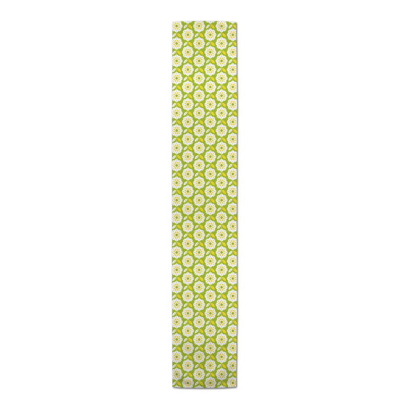 Geometric Cotton Blend Table Runner, 90" L x 16" W