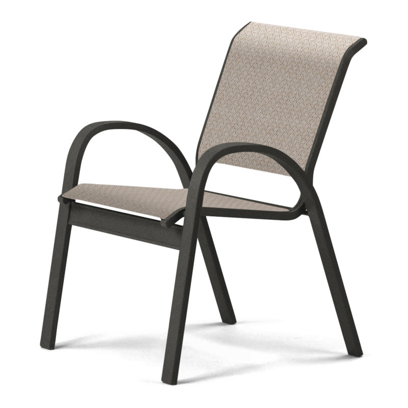 Aruba 1 Outdoor Dining Armchair, Forest Forest Green 22D Sunbrella®, Textured Graphite