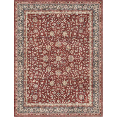 Tapis bleu marine et rouge Dyrk Rome