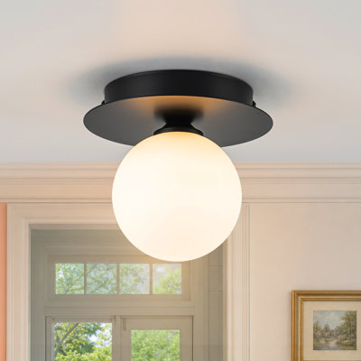 Plafonnier ovale en verre