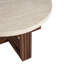 Table basse ronde avec dessus en marbre 31,5 po et base brune