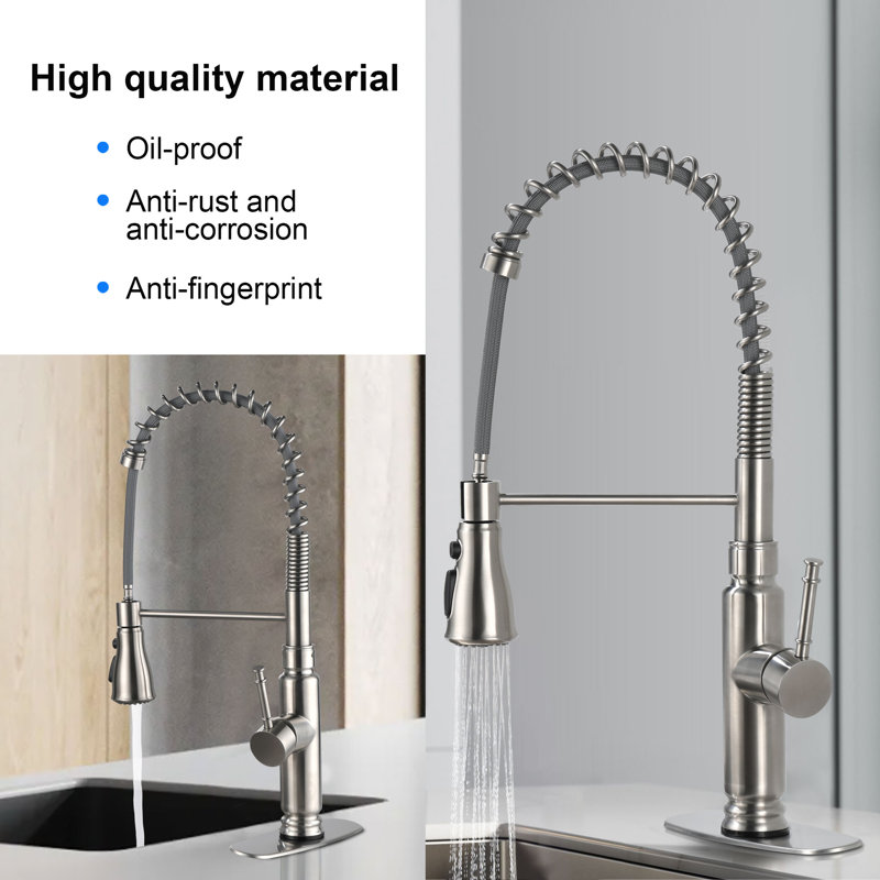 Interbath Pull Down Kitchen Faucet, Brushed Nickel