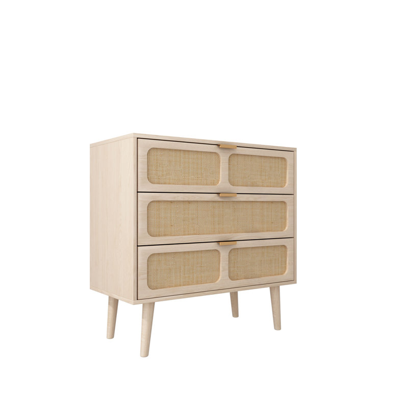 Commode 3 tiroirs 31,5 po Parocela, Naturel