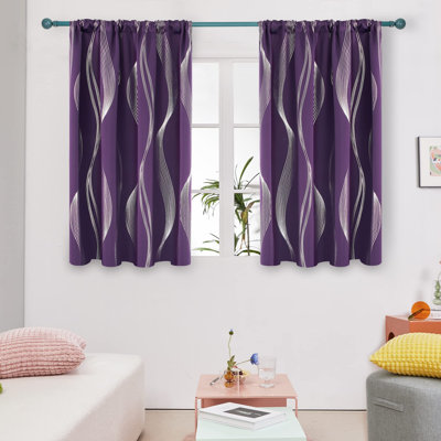 Cirila Back Tab Rod Pocket Silver Wave Curtain Panels