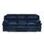 Canapé double inclinable en velours côtelé bleu-582350336