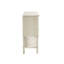 Commode d'appoint à 2 tiroirs avec pattes en bois massif et ornement blanc antique finition tournée