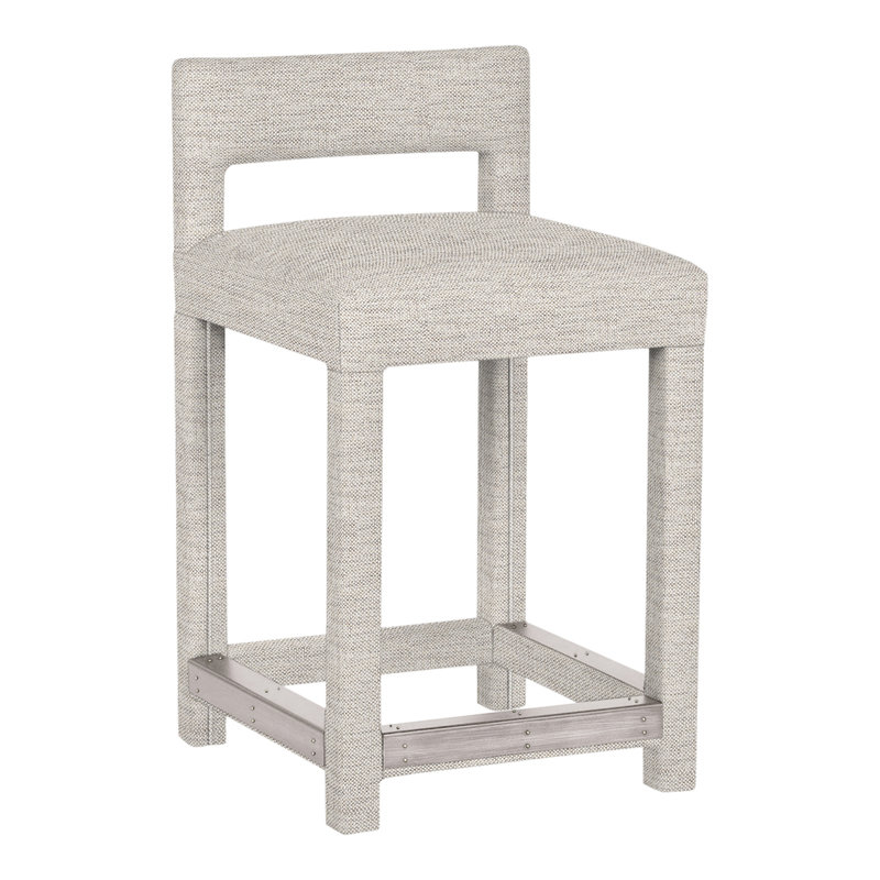 Thom Filicia 25.5'' Counter Stool, Dove Gray, Impala Linen