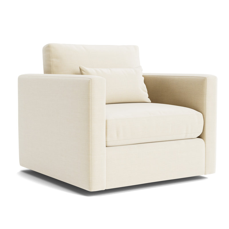 Haywood Full Swivel Chair, Performance Linen - Cream