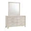 Ensemble de chambre pour grand lit, blanc, argent, bois crème, ensemble de 4 pièces avec 2 tables de chevet et commode