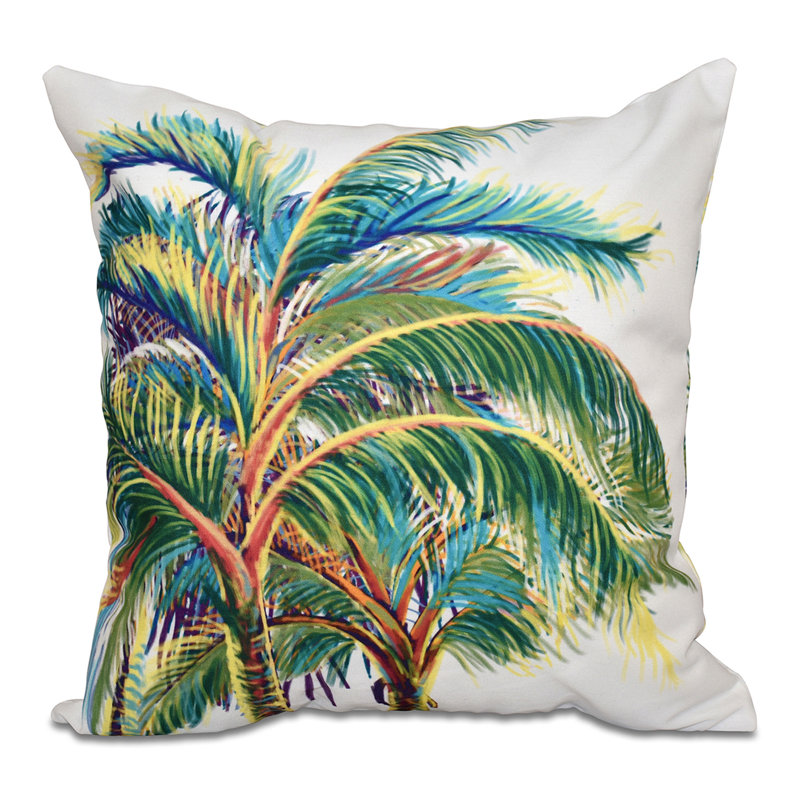 Coussin décoratif réversible intérieur / extérieur Beach Holiday, Blanc, 16 po x 16 po