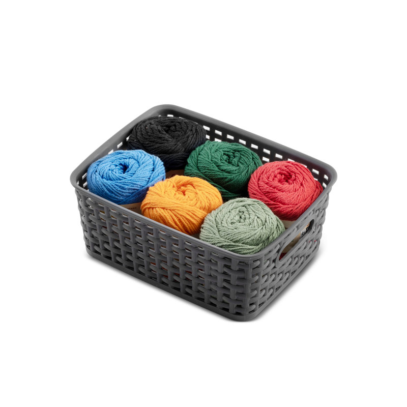 Rebrilliant Plastic Decorative Basket, Gray