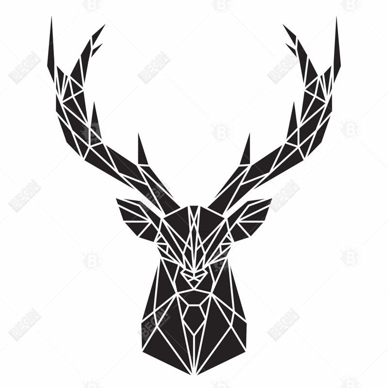 " Geometric Deer Head "
