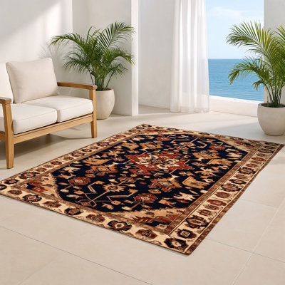 Tapis d'intérieur et d'extérieur brun Persian
