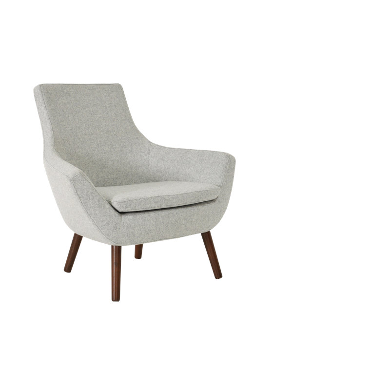 Lakewood Upholstered Armchair, Silver Wool