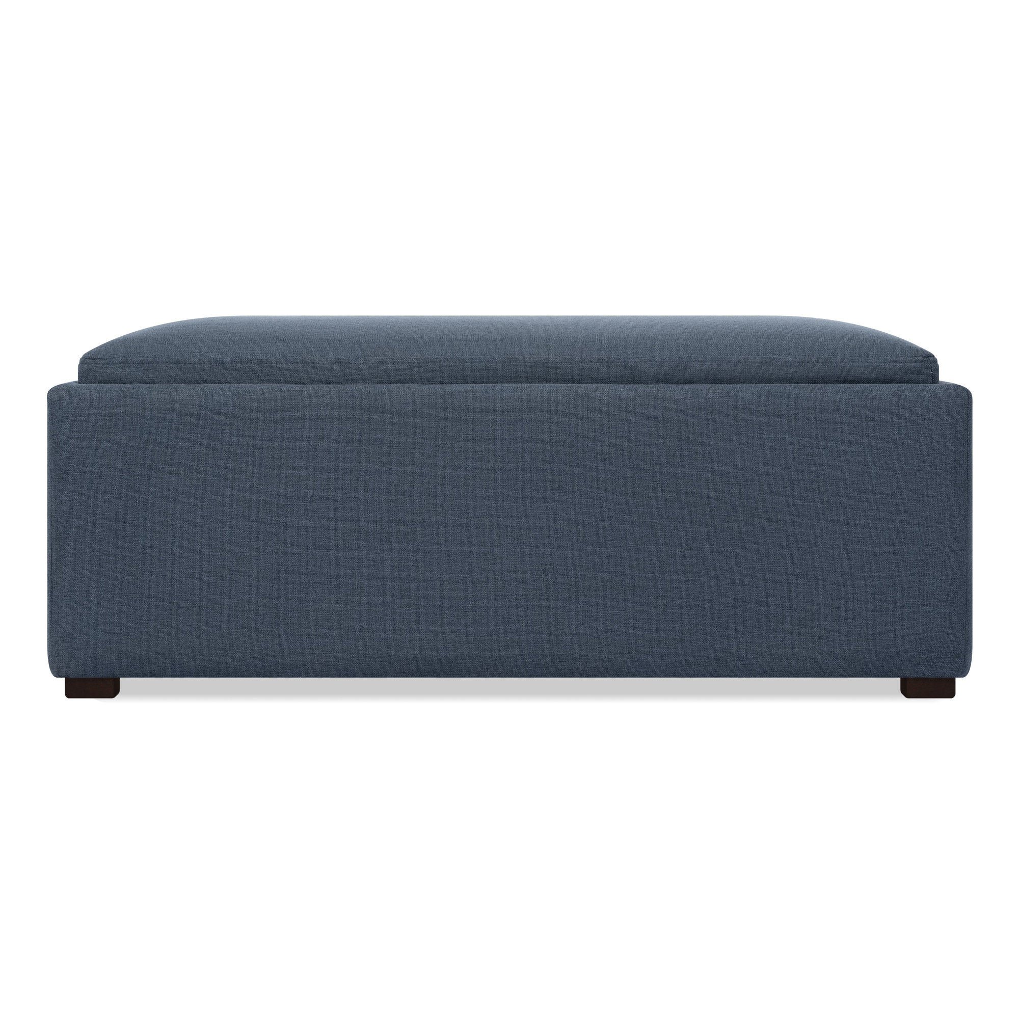 Clarke 40" Rectangle Storage Ottoman, Cute Navy Blue Performance Basketweave
