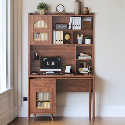 Computer Desk With 90 Degree Rotating Desktop, 43X70 Inch Office Desk With Storage Drawer And Cabinets, Gaming Desk With Open Shelves, Writing Desk For Study, Work Desk For Home Office Bedroom Living