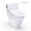 TOTO® WASHLET+® Aimes One-Piece Elongated 1.28 GPF Toilet and WASHLET S5 Bidet Seat, Cotton White - MW6263446CEFG#01