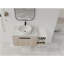Meuble-lavabo moderne 42 po avec lavabo d'art en céramique, dalle de pierre plate blanche et petites tablettes de rangement, porte à fermeture douce, ensemble KD (Top-BAB400MOWH)