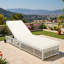 Chaise longue d'extérieur avec dossier à 5 positions, structure en rotin renforcé, repose-pieds réglables et roues mobiles-2062532292