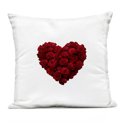 Heart of Roses Bouquet Outdoor Printed Pillow, design by Christine Simpson Art