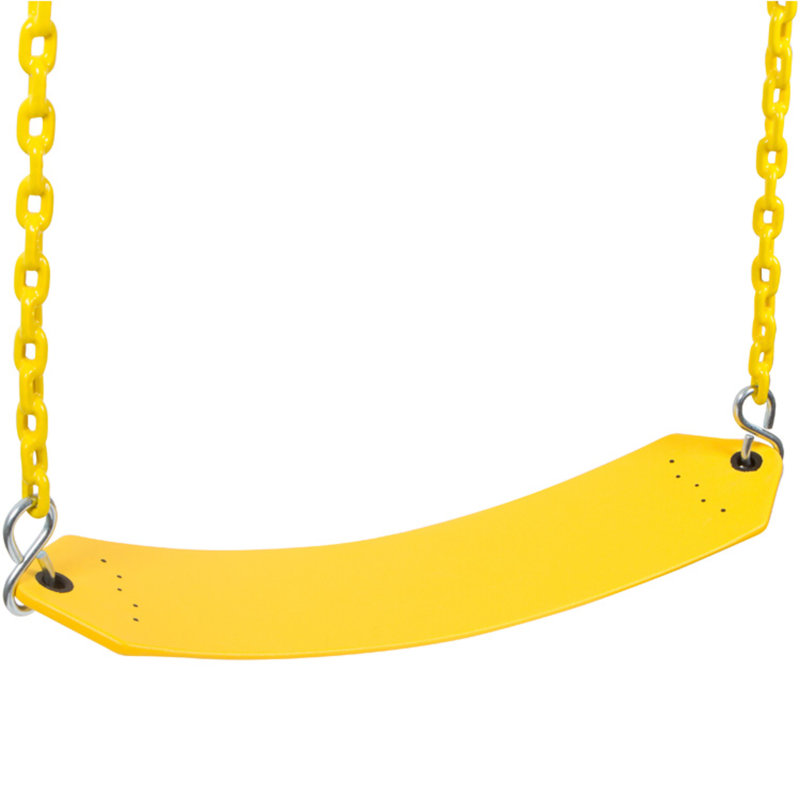 Plastic Belt Swing with Coated Chain, Yellow, 5.5 ft.