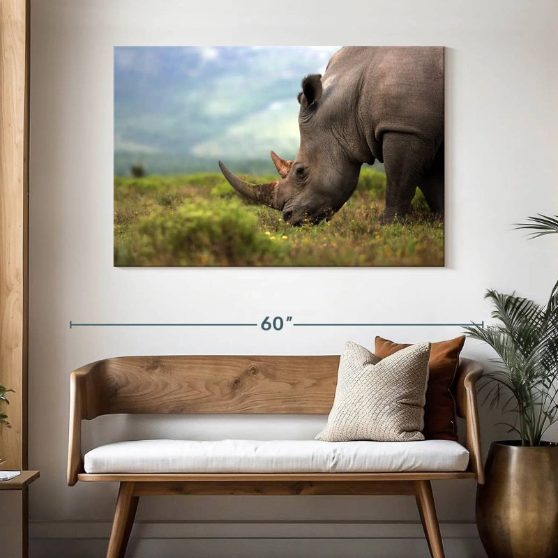 Rhinocéros en voie de disparition Brampt, H 32 po x l 48 po