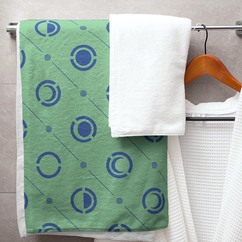 Serviette de bain Classic, Vert foncé / bleu marine