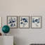 Bleu marine et feuilles de lin II - ensemble de 3 peintures sur toile encadrées-1524676181-1524676194