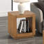 Ensemble de table contemporain 3 pièces avec tablette inférieure ouverte et base de socle, finition chêne moyen pour les salons modernes