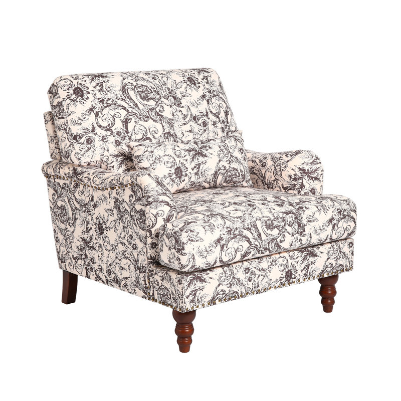 Upholstered Cotton Blend Armchair
