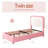 Bed Frame, Upholstered Platform Bed with Curved Headboard, Classic Color-Block Design, Soft Rounded Corners, No Box Spring Required, Easy Assembly-1628075453-1628075441