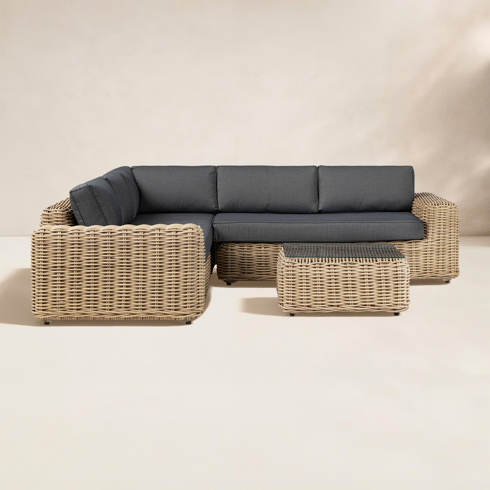 Admiral 4 - Person Patio Conversation Set with Cushions, Dark Gray