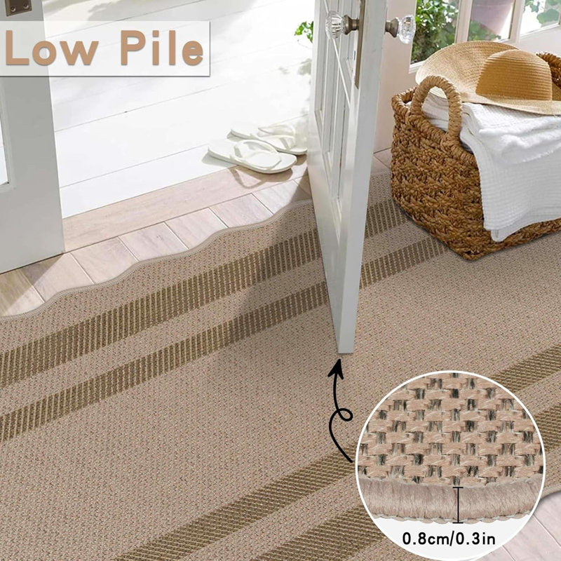 2x6 Runner Rug for Hallway Washable Carpet Runners Non Slip Jute Kitchen Runner Rug for Hallways Bedroom Entryway Laundry Room