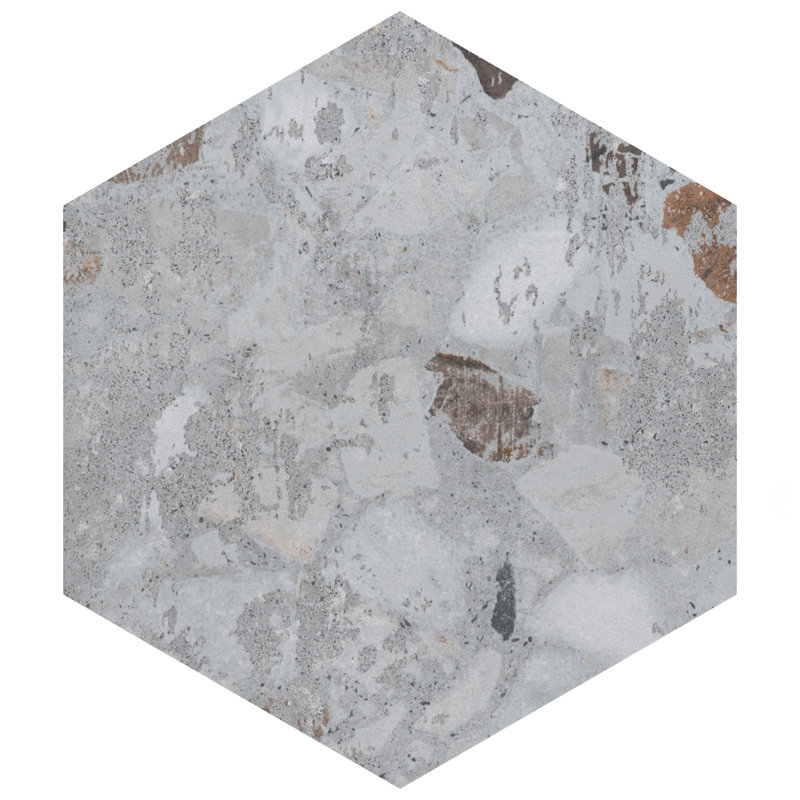 Recycle Hex 8.5" x 10" Porcelain Stone Look Wall & Floor Tile