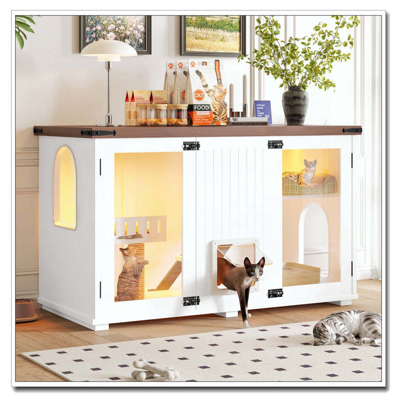 Enceinte de litière pour chat 47,25 "avec lumière DEL