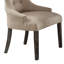 Chaise d'appoint capitonnée beige et patinée espresso (ensemble de 2)