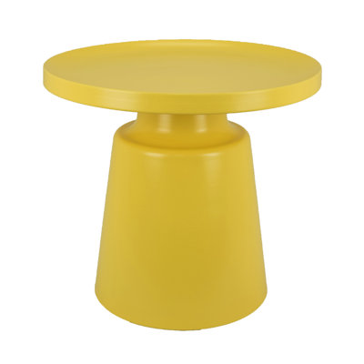 Lumia Plant Stand, Yellow Finish, Raised Rim Top Retro Accent, 19 Inch
