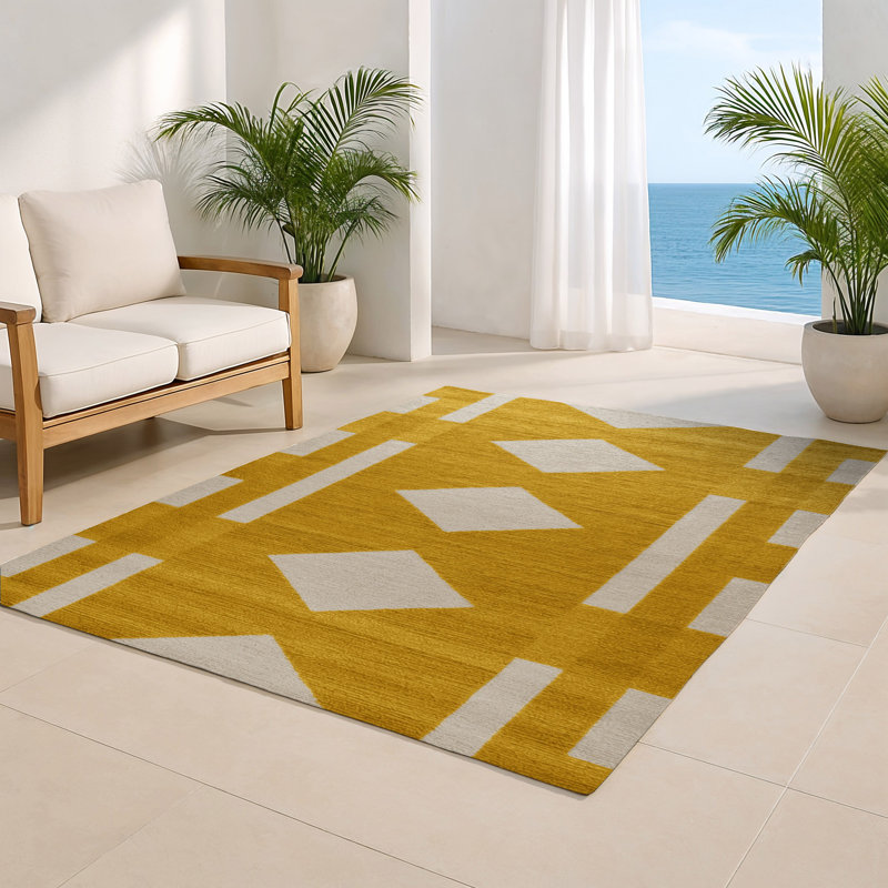 Tapis d'intérieur et d'extérieur à carreaux brun, Rectangulaire 2 pi x 3 pi