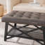 Table basse capitonnée en similicuir